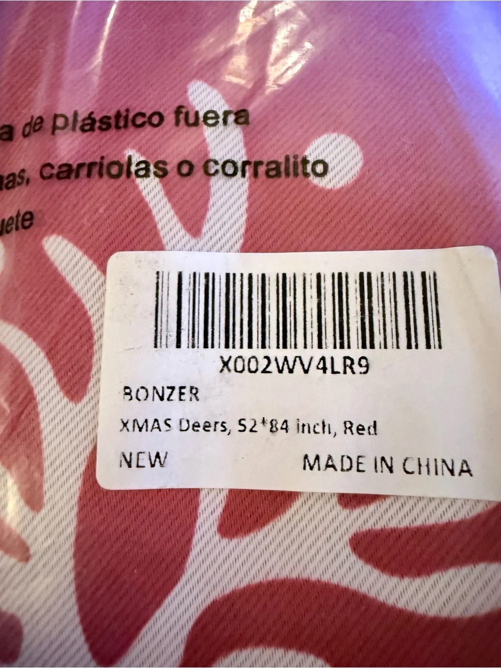 Bonzer Blackout Curtains Red and White with a Snowflake and Deer Design